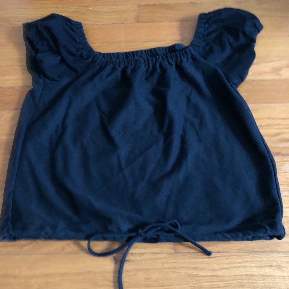 Navy blue madewell off the shoulder top